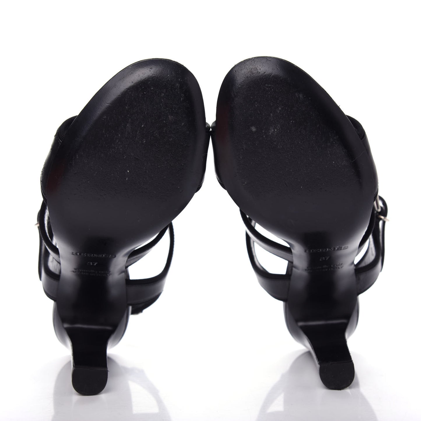 Calfskin Grosgrain Osmose Sandals 37 Black