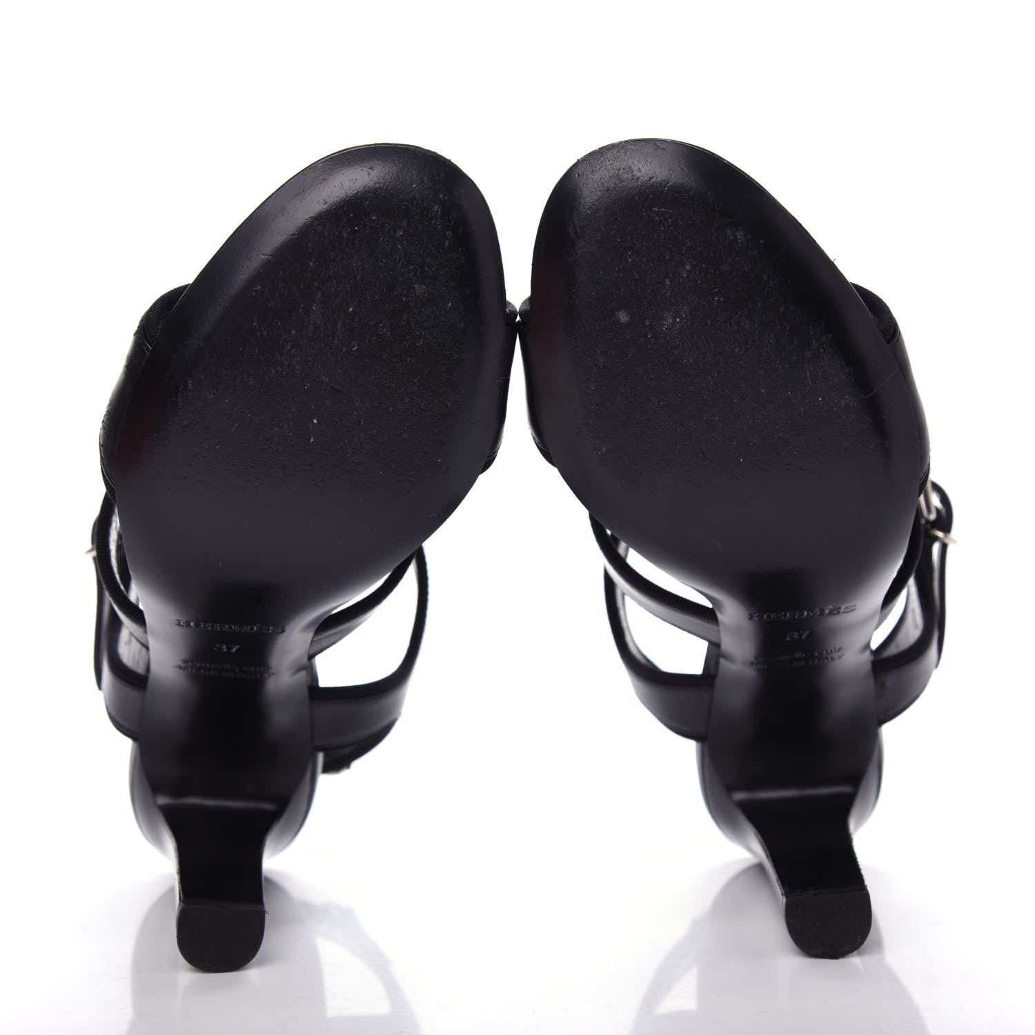 Hermes Calfskin Grosgrain Osmose Sandals 37 Black 6 of 10