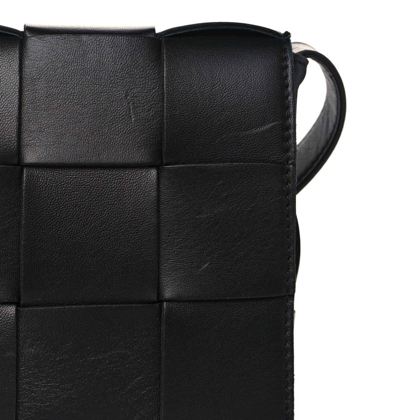 Lambskin Maxi Intrecciato Cassette Crossbody Bag Black