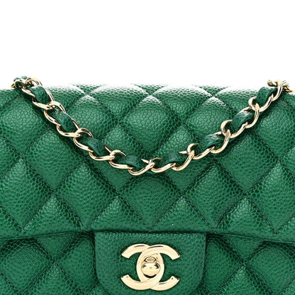 Chanel Metallic Caviar Quilted Mini Rectangular Flap Green 8 of 11