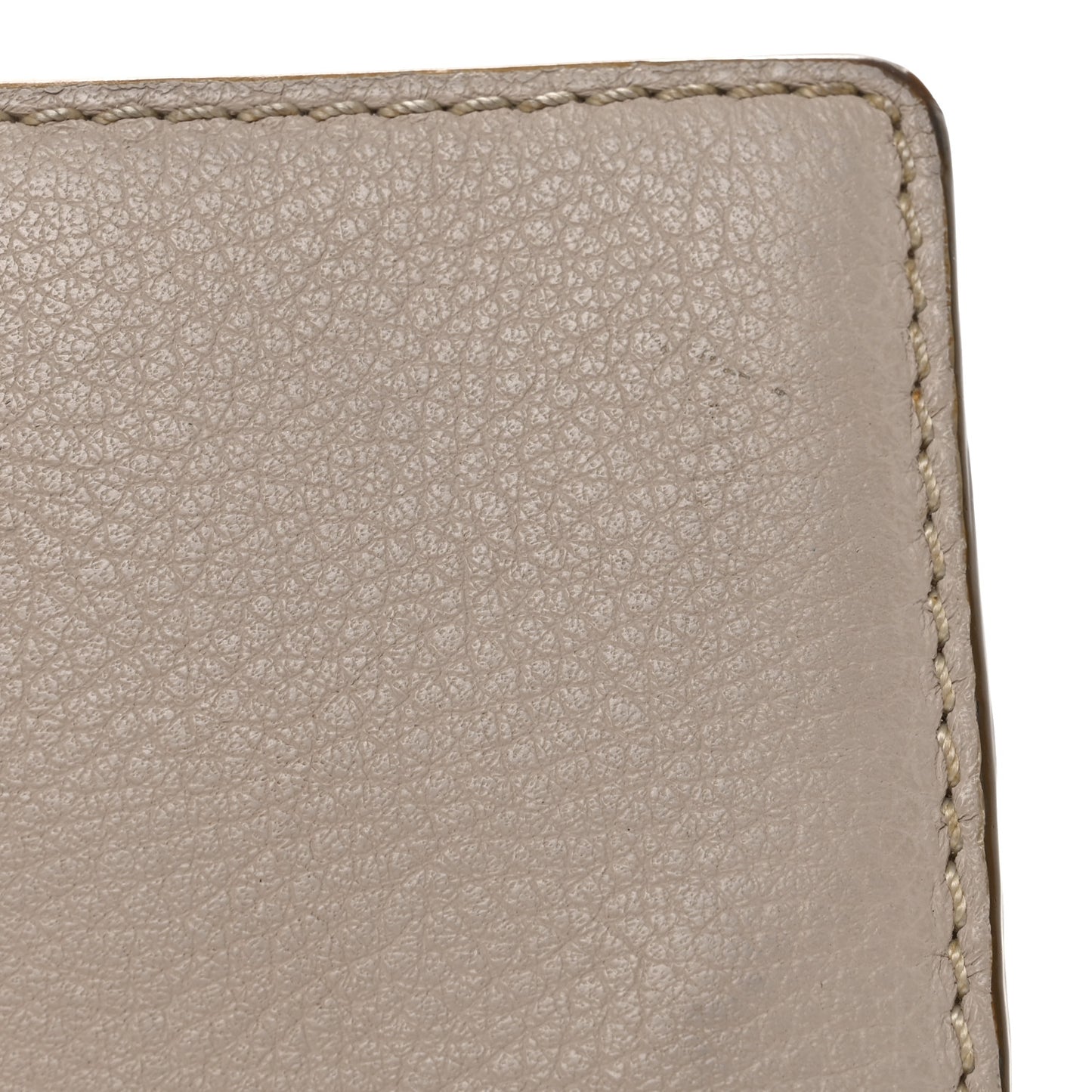 Grained Calfskin Marcie Square Wallet Abstract White
