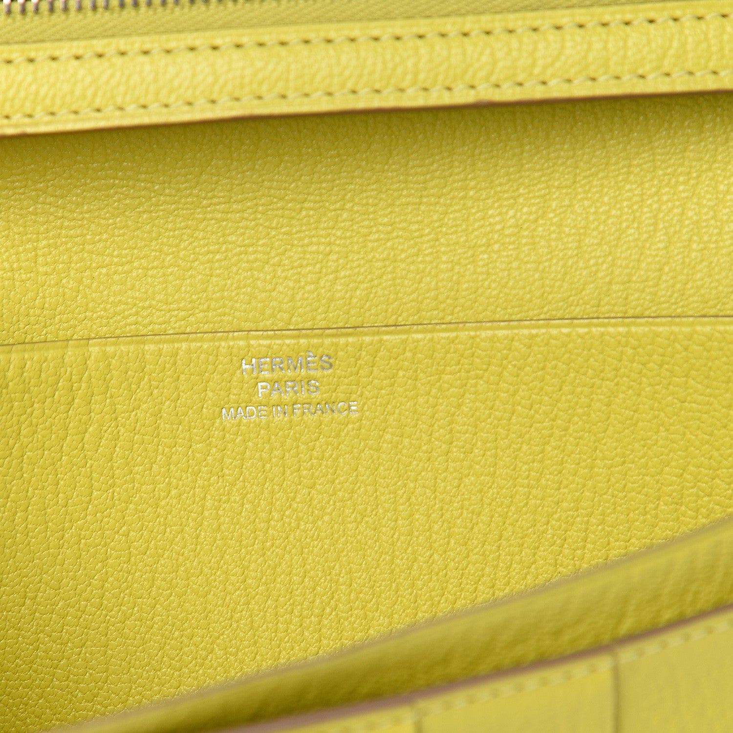 Hermes Chevre Mysore Bearn Gusset Wallet Lime 5 of 6