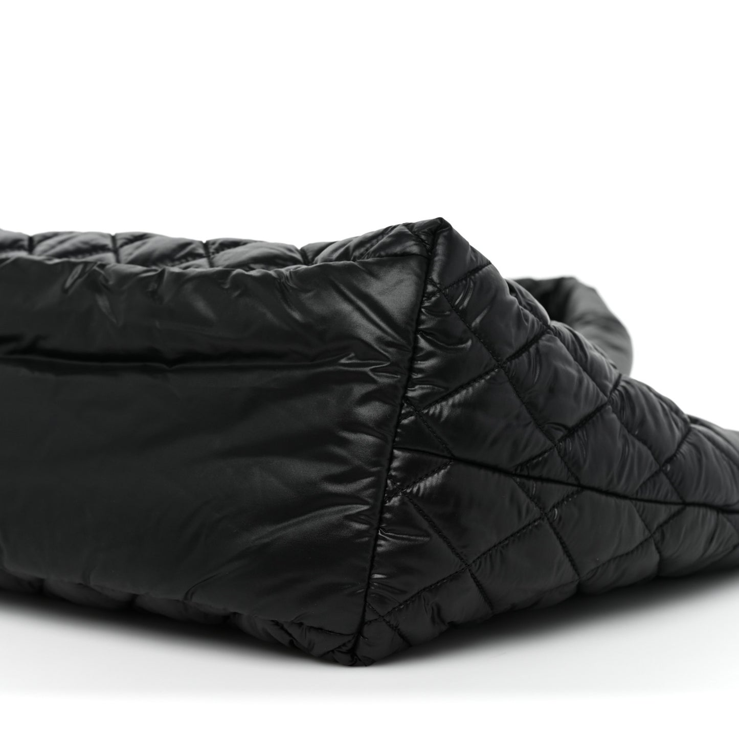Nylon Quilted Small Coco Cocoon Tote Black