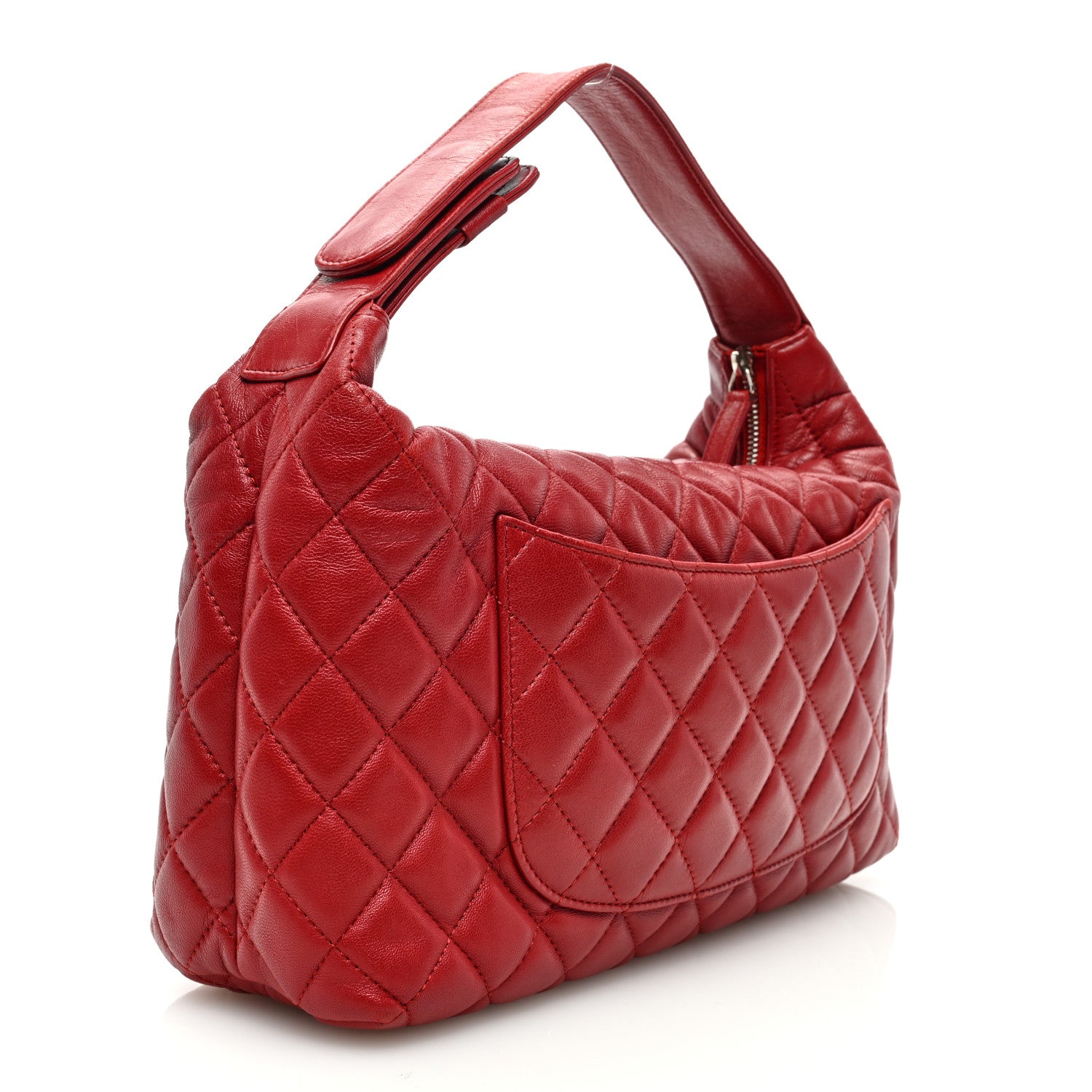 Chanel Lambskin Quilted Small Hobo Red 3 of 10