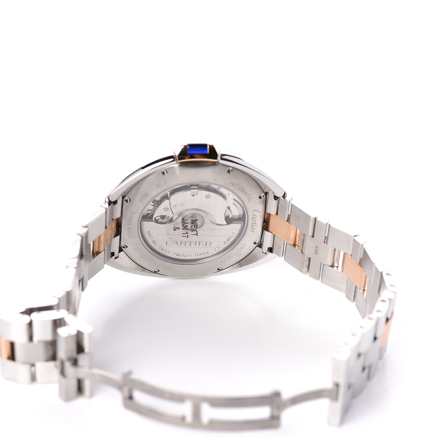 Cartier Stainless Steel 18K Pink Gold 40mm Cle De Automatic Watch 5 of 7
