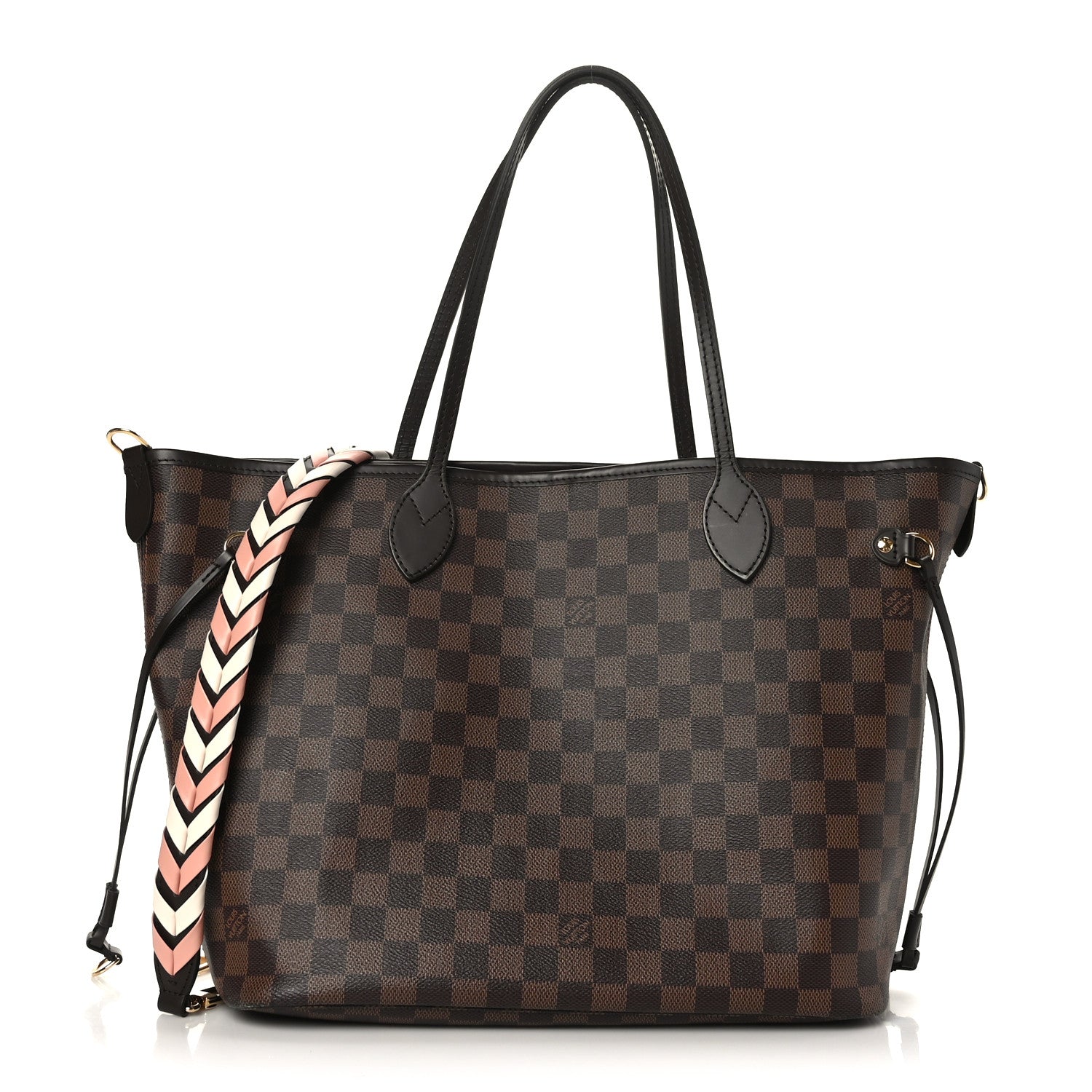Louis Vuitton Damier Ebene Braided Neverfull MM Pink 4 of 10