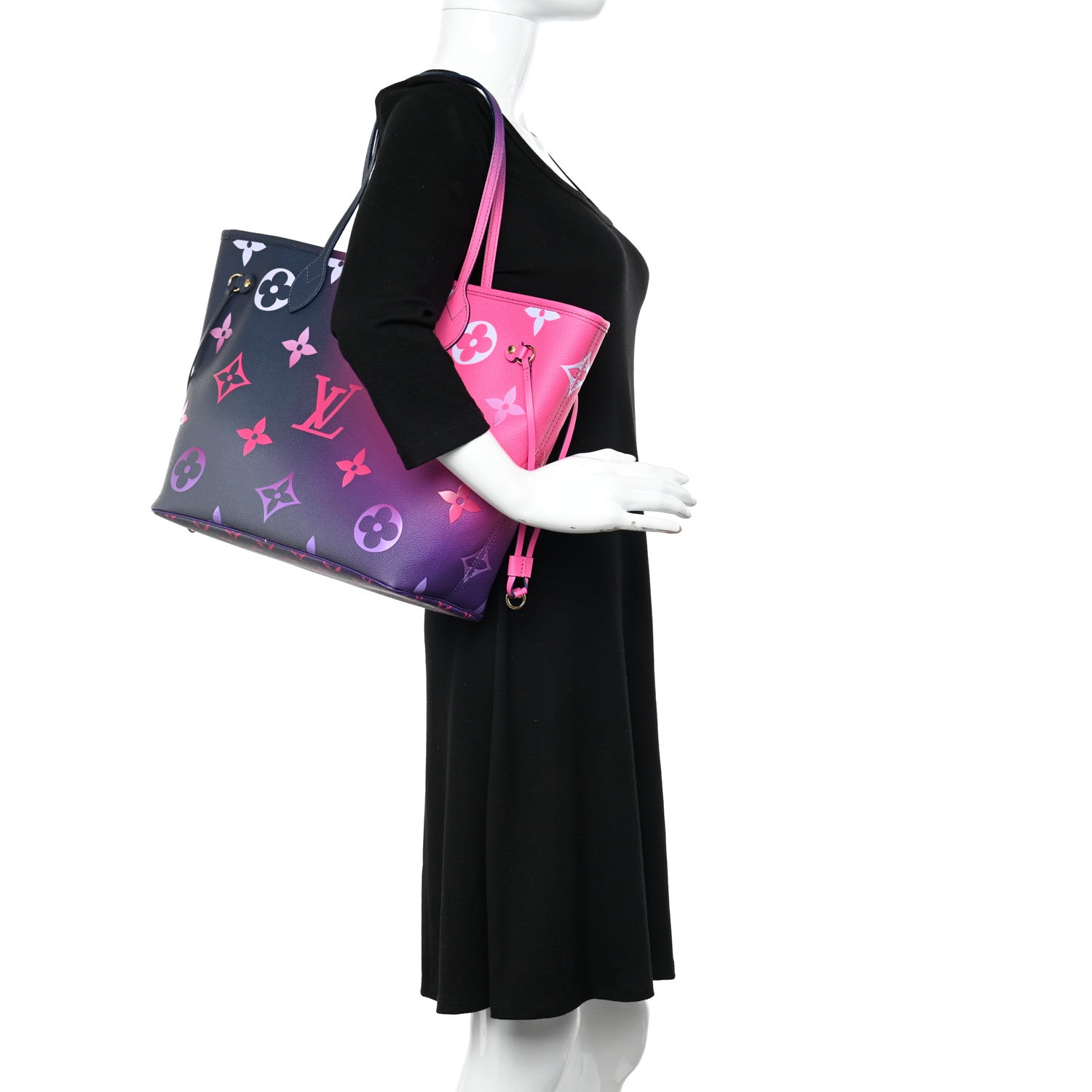 Louis Vuitton Monogram Giant Spring In The City Neverfull MM Midnight Fuchsia 3 of 13