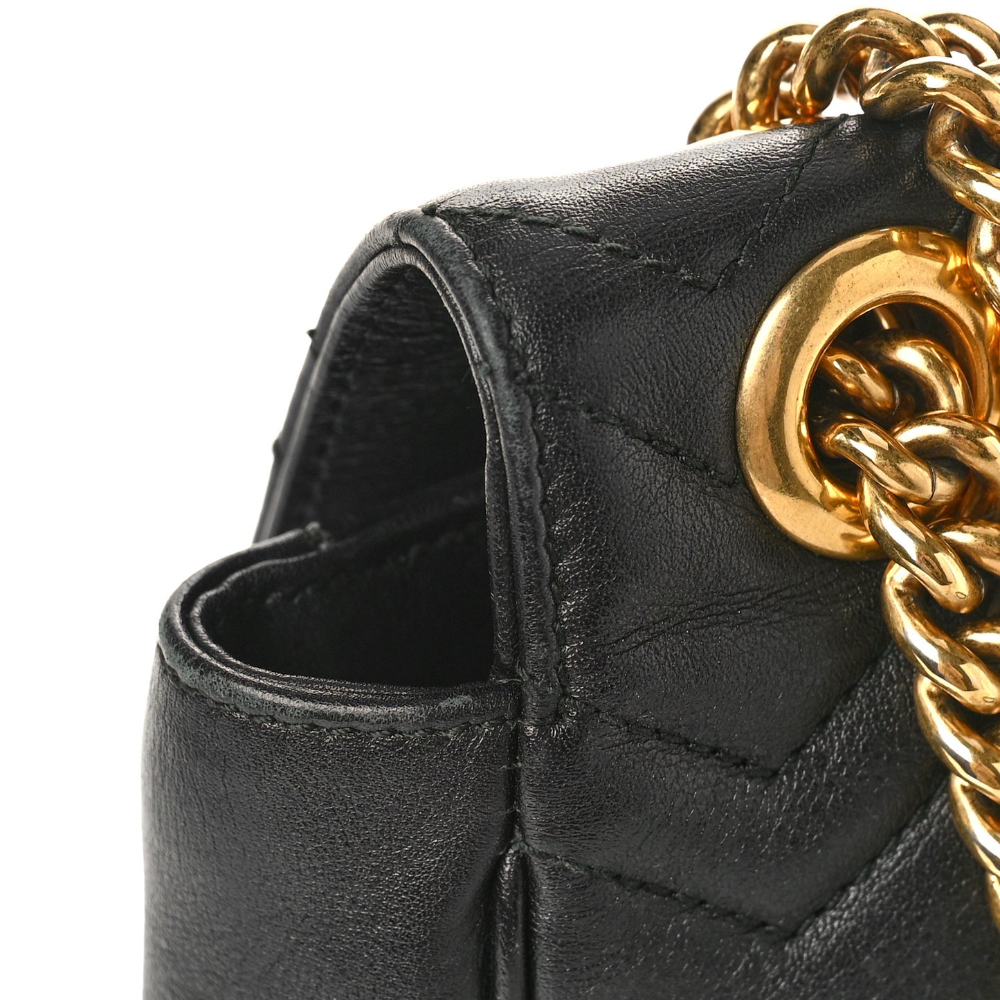 Calfskin Matelasse Medium GG Marmont Shoulder Bag Black