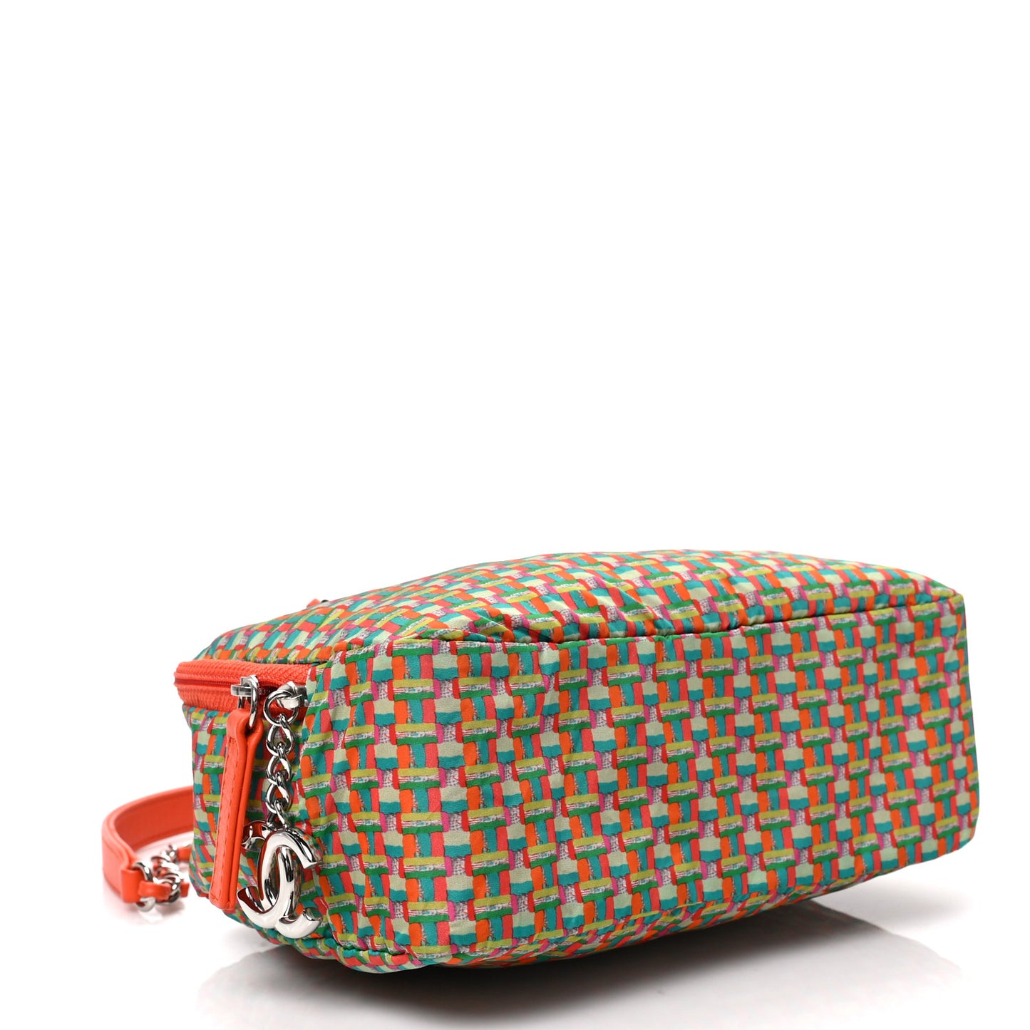 Rubber Quilted Lambskin Coco Rain Camera Bag Orange