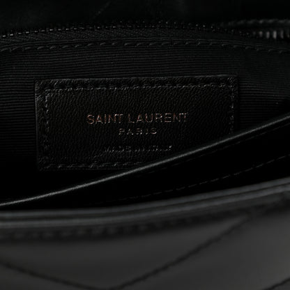 Saint Laurent Calfskin Y Quilted Monogram Toy Loulou Crossbody Bag Black 7 of 13