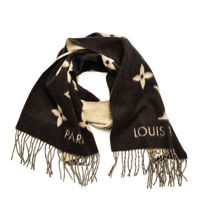 Louis Vuitton Cashmere Monogram Reykjavik Scarf Brown 1 of 6