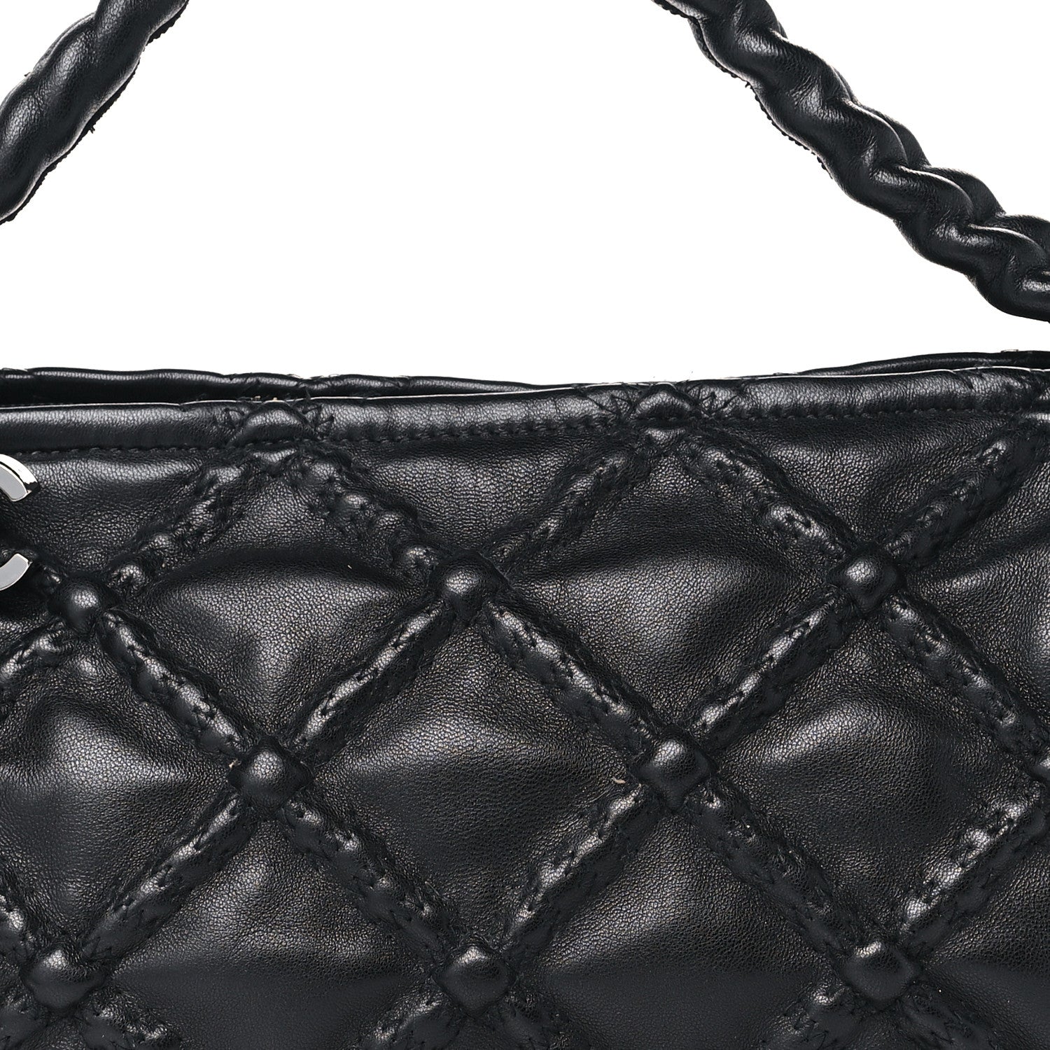 Chanel Lambskin Quilted Small Hidden Chain Shoulder Bag Black 8 of 10