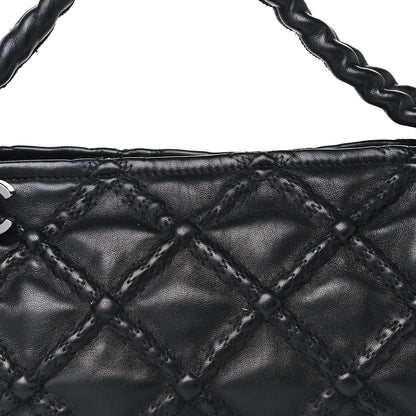 Chanel Lambskin Quilted Small Hidden Chain Shoulder Bag Black 8 of 10