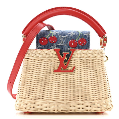 Louis Vuitton LV X TM Rattan Denim Calfskin Cerises Capucines Mini 1 of 10