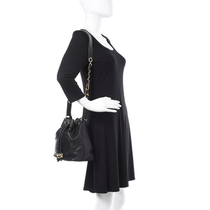 Chanel Caviar CC Drawstring Shoulder Bag Black 2 of 13