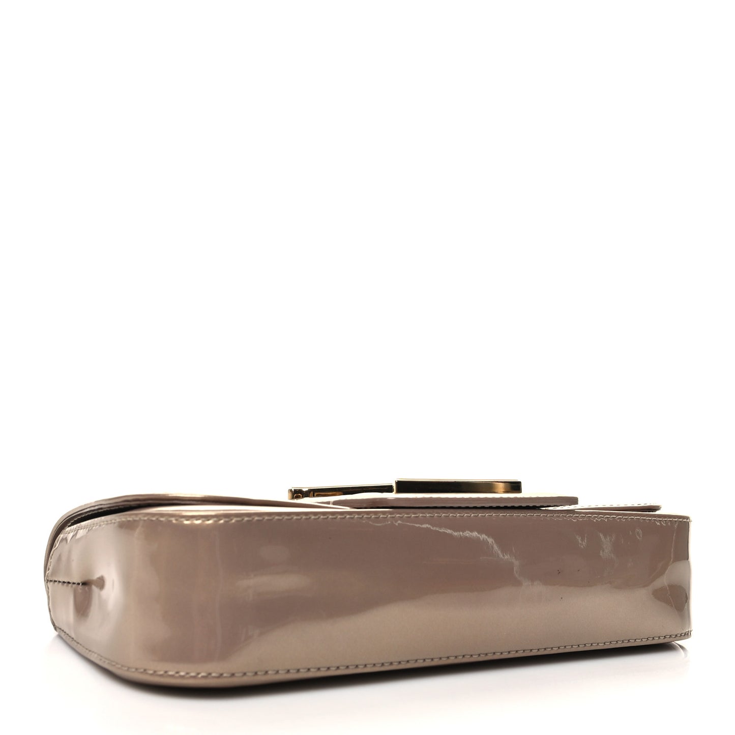 Patent Sobe Clutch Beige Poudre