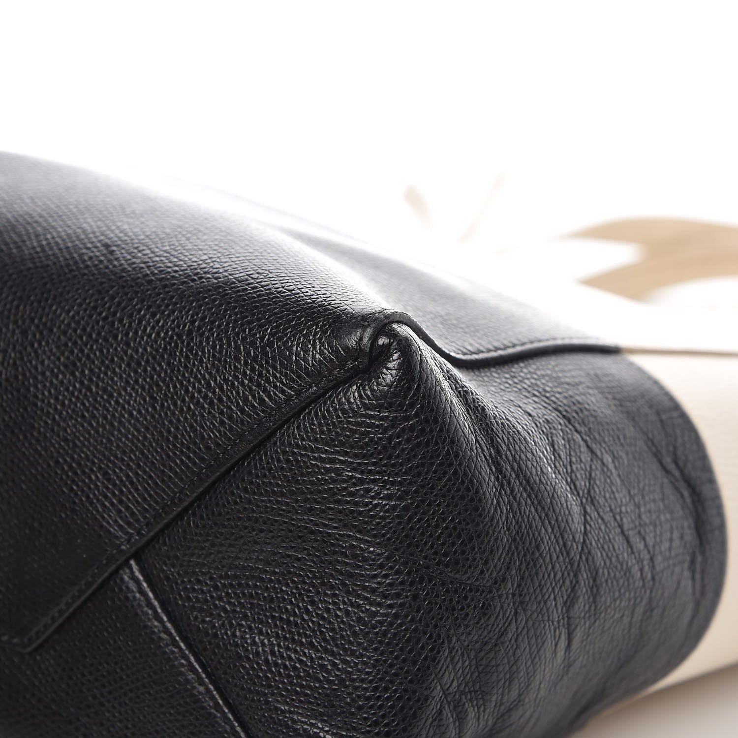 Celine Grained Calfskin Small Vertical Bi-Cabas Cream Black 13 of 15