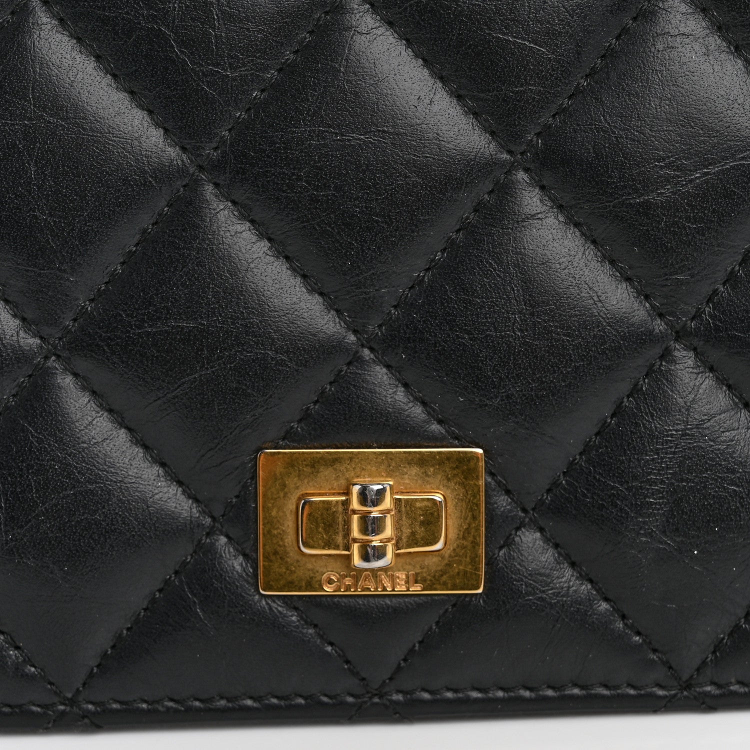 Chanel Aged Calfskin Quilted Reissue Yen Wallet Black 9 of 11