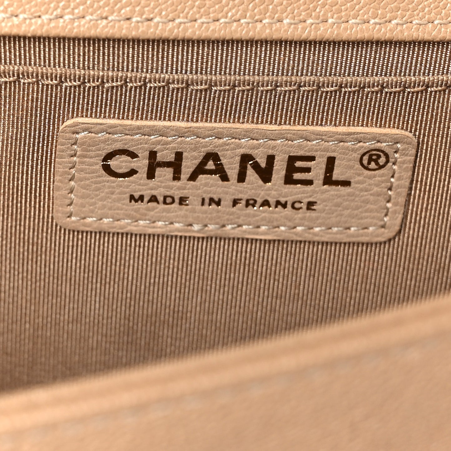 Caviar Quilted Medium Boy Flap Beige