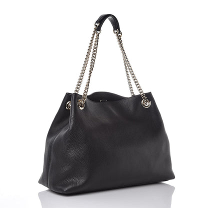 Gucci Pebbled Calfskin Medium Soho Chain Shoulder Bag Black 3 of 7