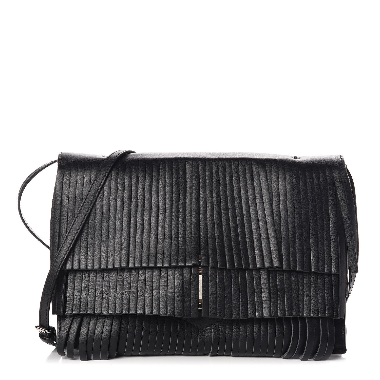 Proenza Schouler Calfskin Small Fringe Lunch Bag Black 1 of 12