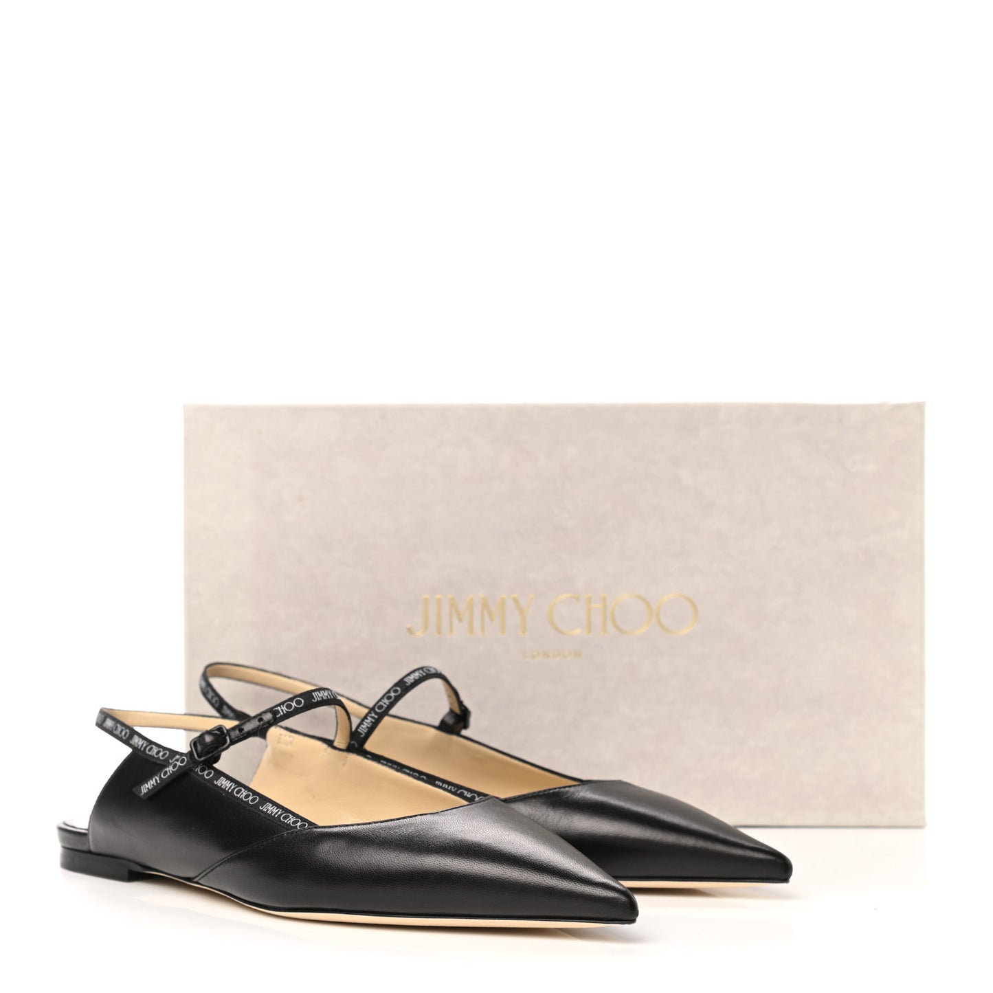 Goatskin Ree Slingback Flats 38.5 Black