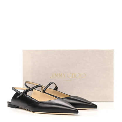 Jimmy Choo Goatskin Ree Slingback Flats 38.5 Black 8 of 8