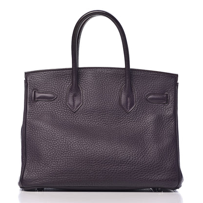 Hermes Taurillon Clemence Birkin 30 Raisin 17 of 39