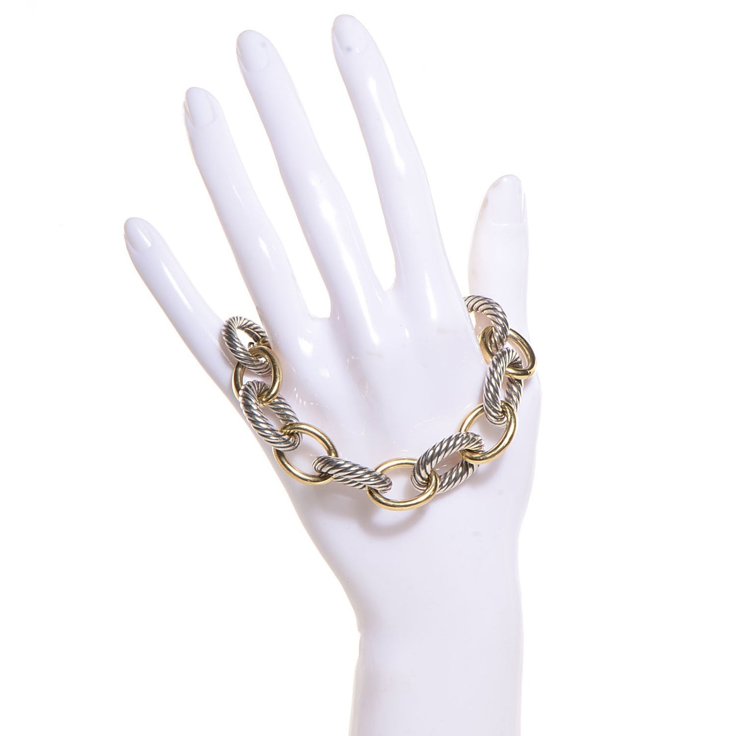 Sterling Silver 18K Yellow Gold 17mm Extra Large Oval Link Bracelet
