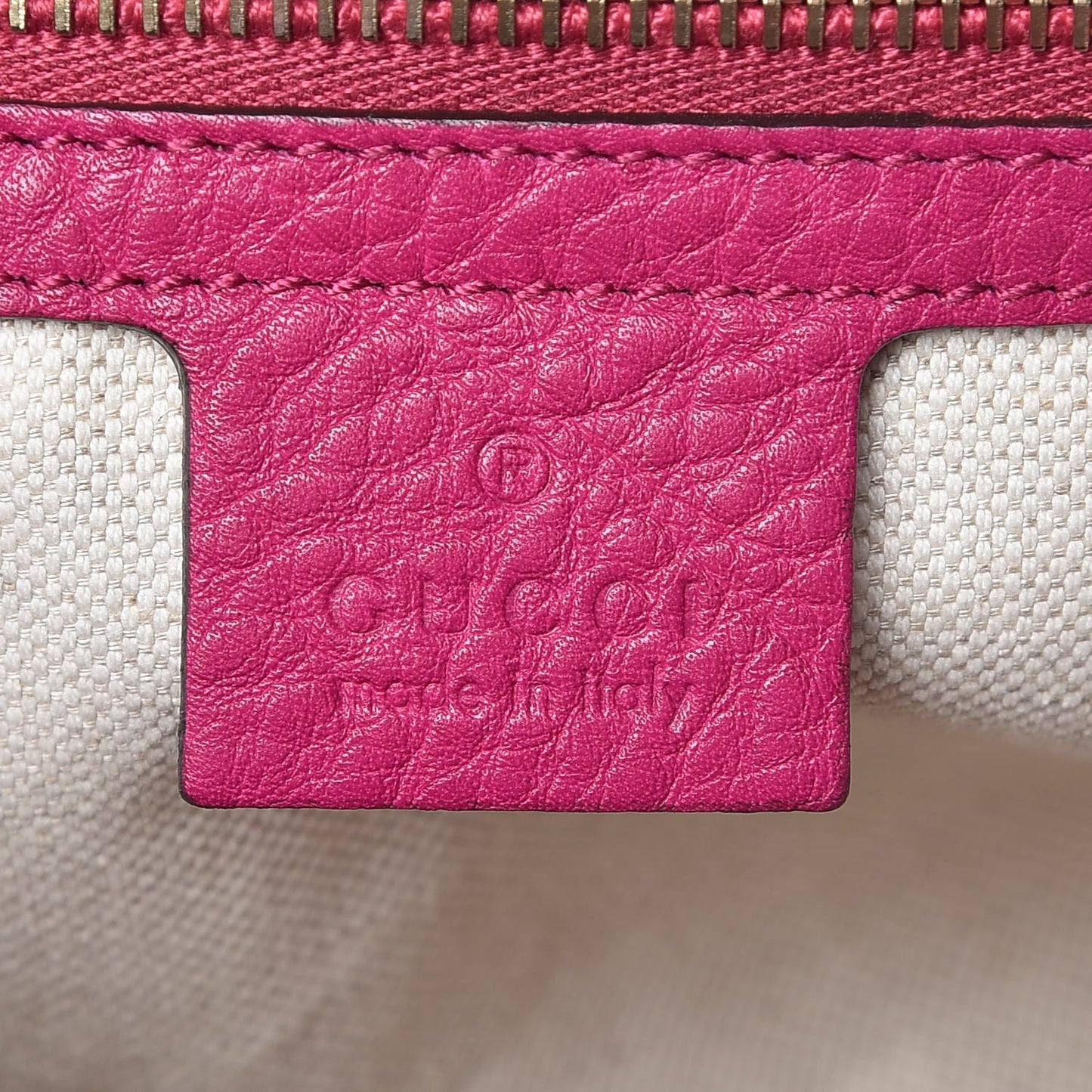 Pebbled Calfskin Medium Bamboo Shopper Tote Bright Bougainvillea