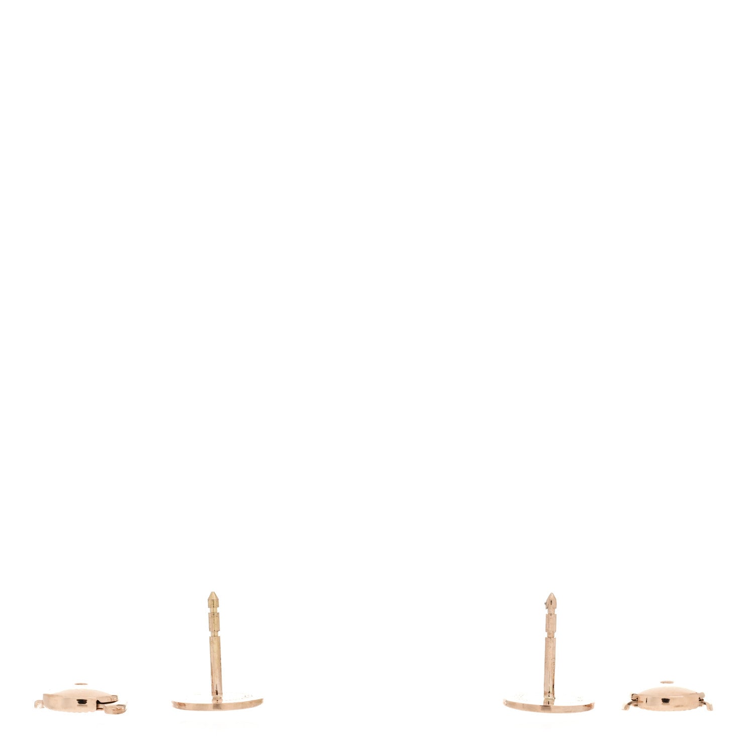 Hermes 18K Rose Gold TPM Ex-Libris Stud Earrings 3 of 5