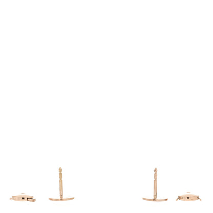 Hermes 18K Rose Gold TPM Ex-Libris Stud Earrings 3 of 5