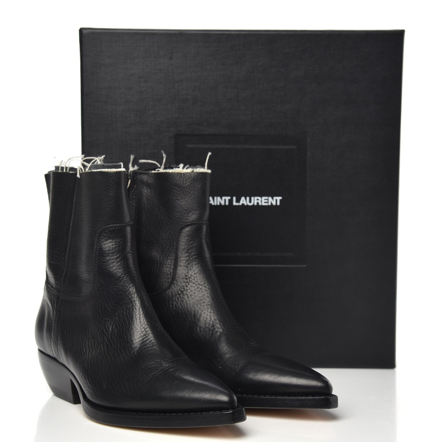 Saint Laurent Calfskin Theo Ankle Boots 35 Black 8 of 8