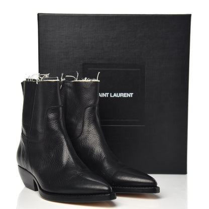 Saint Laurent Calfskin Theo Ankle Boots 35 Black 8 of 8