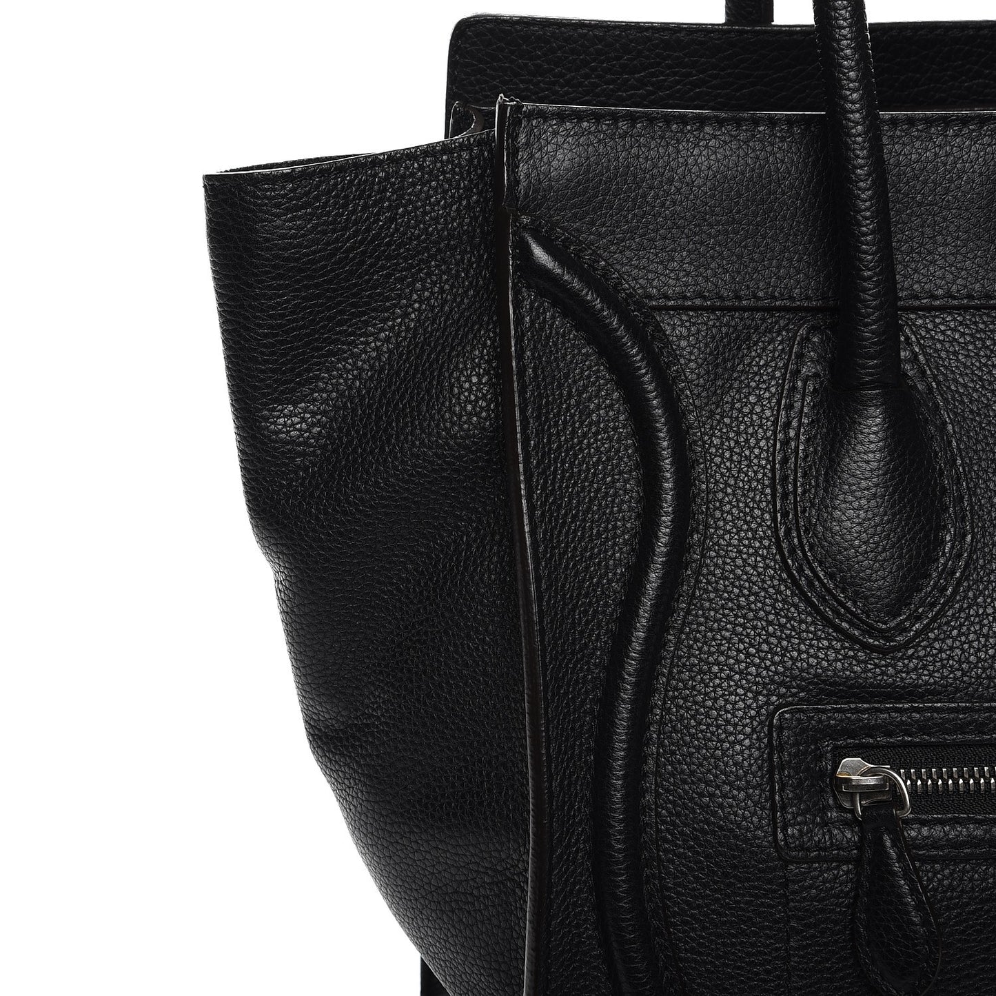 Drummed Calfskin Micro Luggage Black