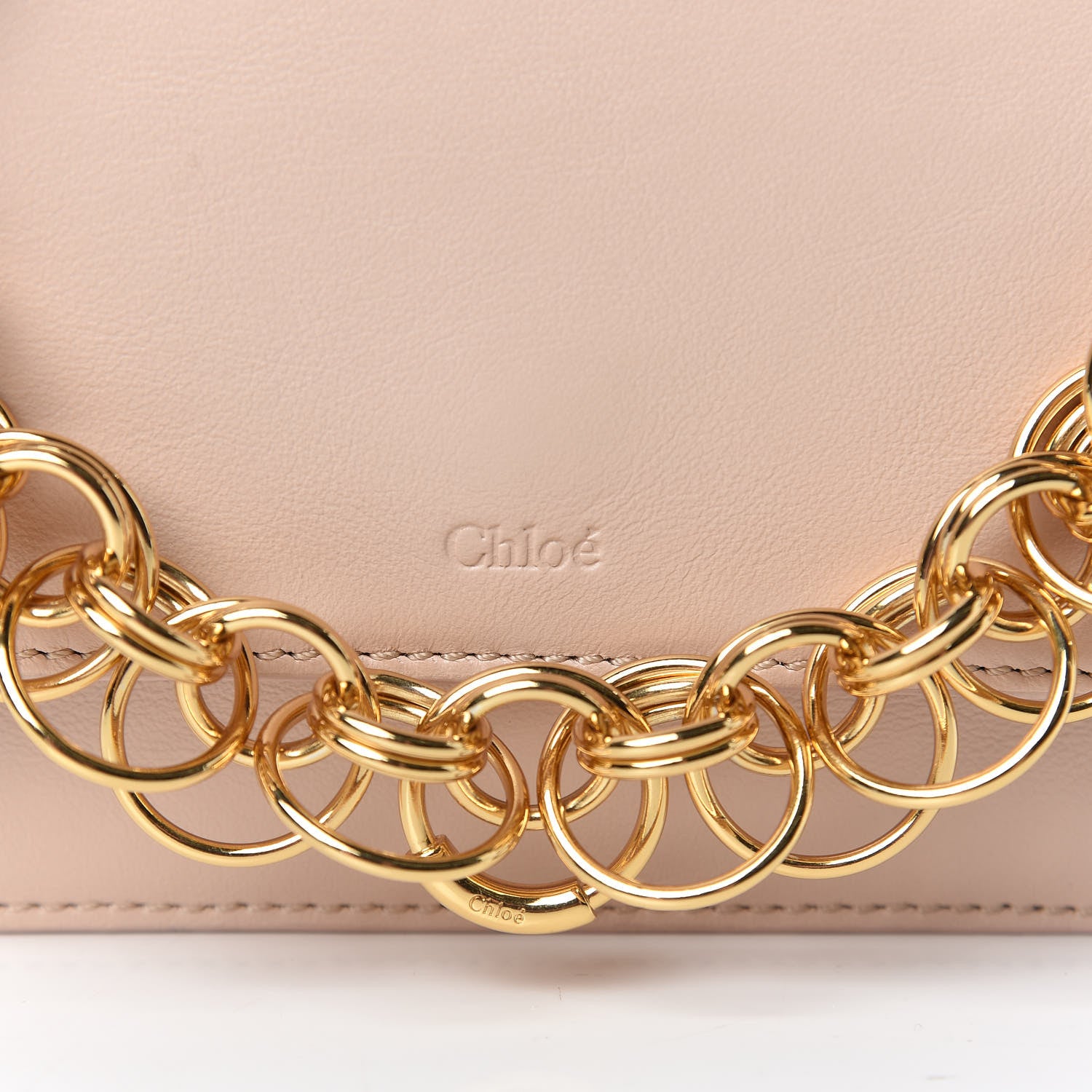 Chloe Smooth Calfskin Drew Bijou Clutch Cement Pink 9 of 13