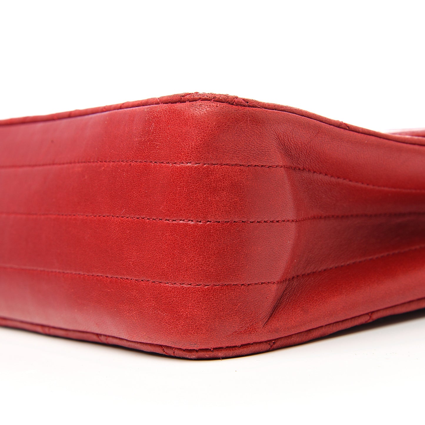 Lambskin Quilted Small Single Flap Red