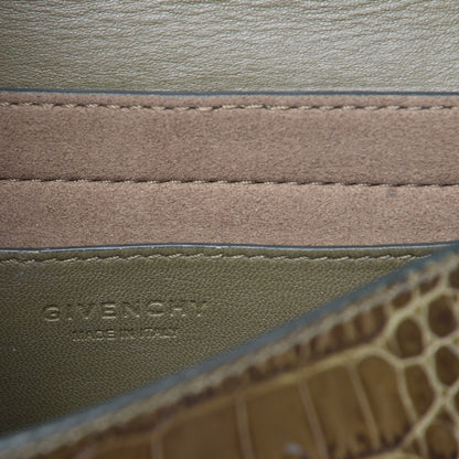 Givenchy Calfskin Crocodile Embossed Mini Nobile Shoulder Bag Khaki 8 of 10