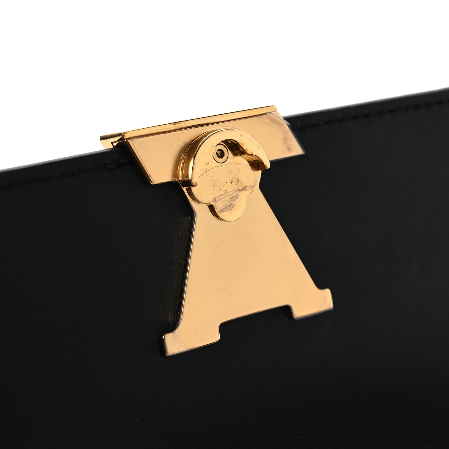 Calfskin LV Wallet On Chain Capucines Black