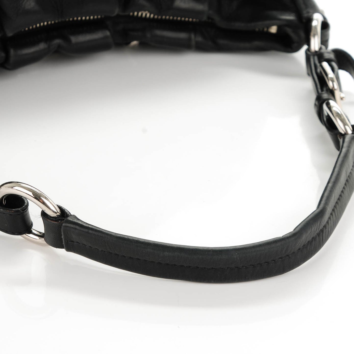 Soft Calf Pleated Small Hobo Nero Black