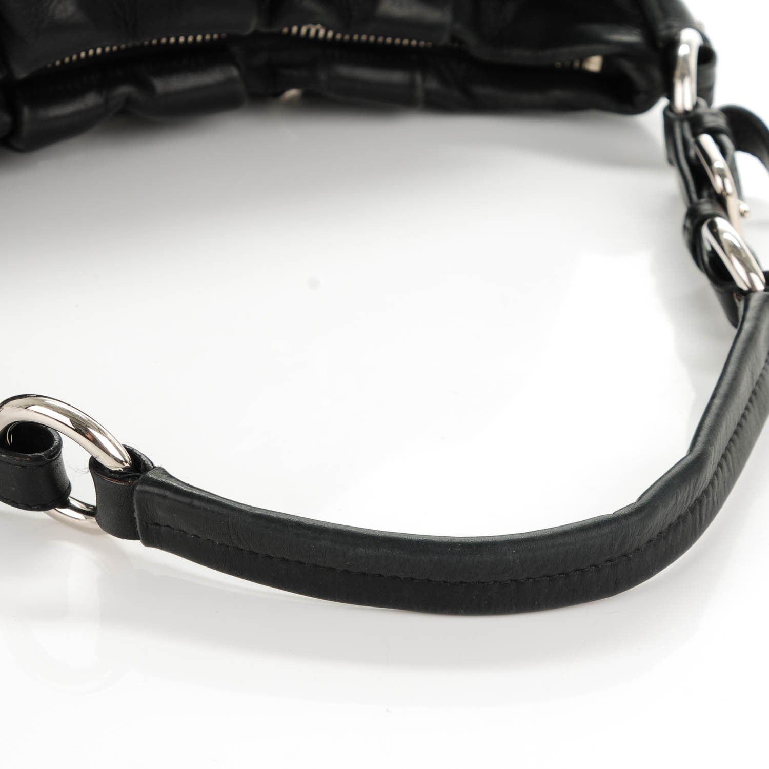 Prada Soft Calf Pleated Small Hobo Nero Black 9 of 9