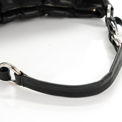 Prada Soft Calf Pleated Small Hobo Nero Black 9 of 9