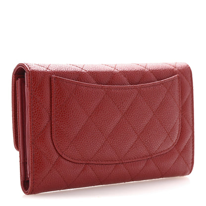 Chanel Caviar Quilted Large Flap Wallet Red 3 of 8