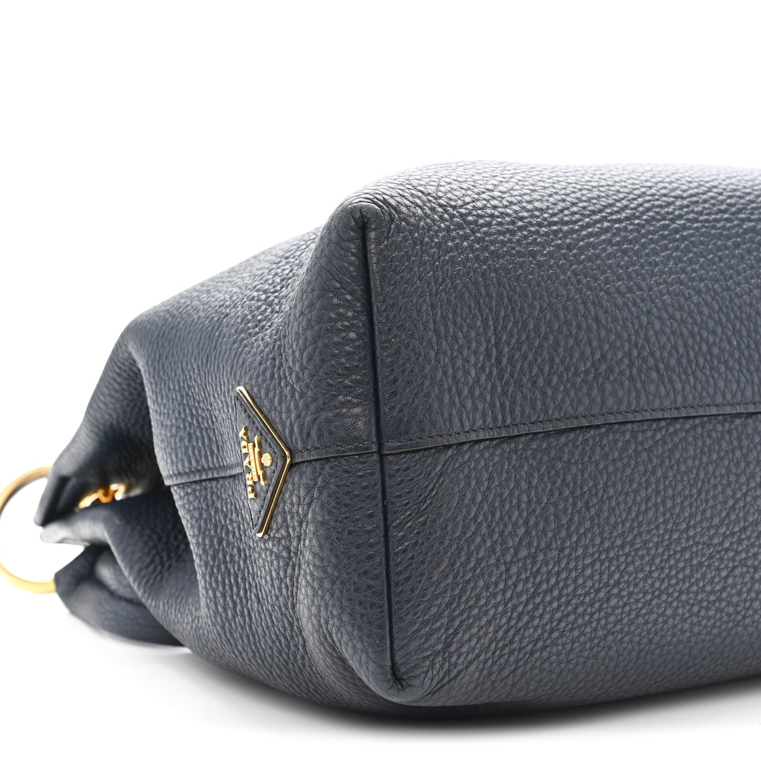 Prada Vitello Phenix Embossed Logo Hobo Baltico 10 of 11