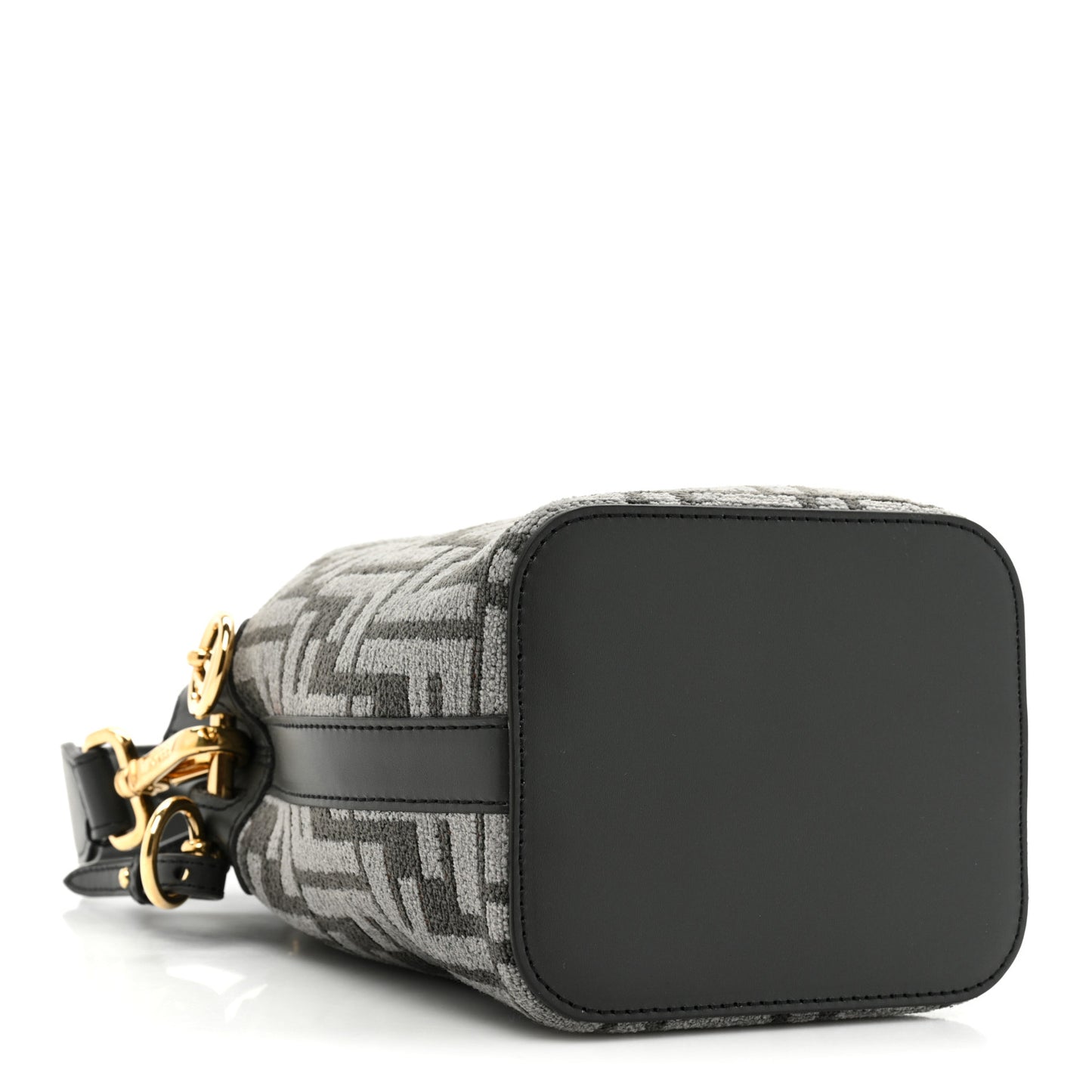 Chenille Vitello King FF Mini Mon Tresor Bucket Bag Antracite Asfalto