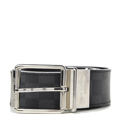 Louis Vuitton Damier Graphite Calfskin Belt 90 36 Black 1 of 5