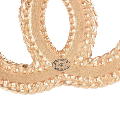 Chanel CC Drop Earrings Matte Gold 4 of 5