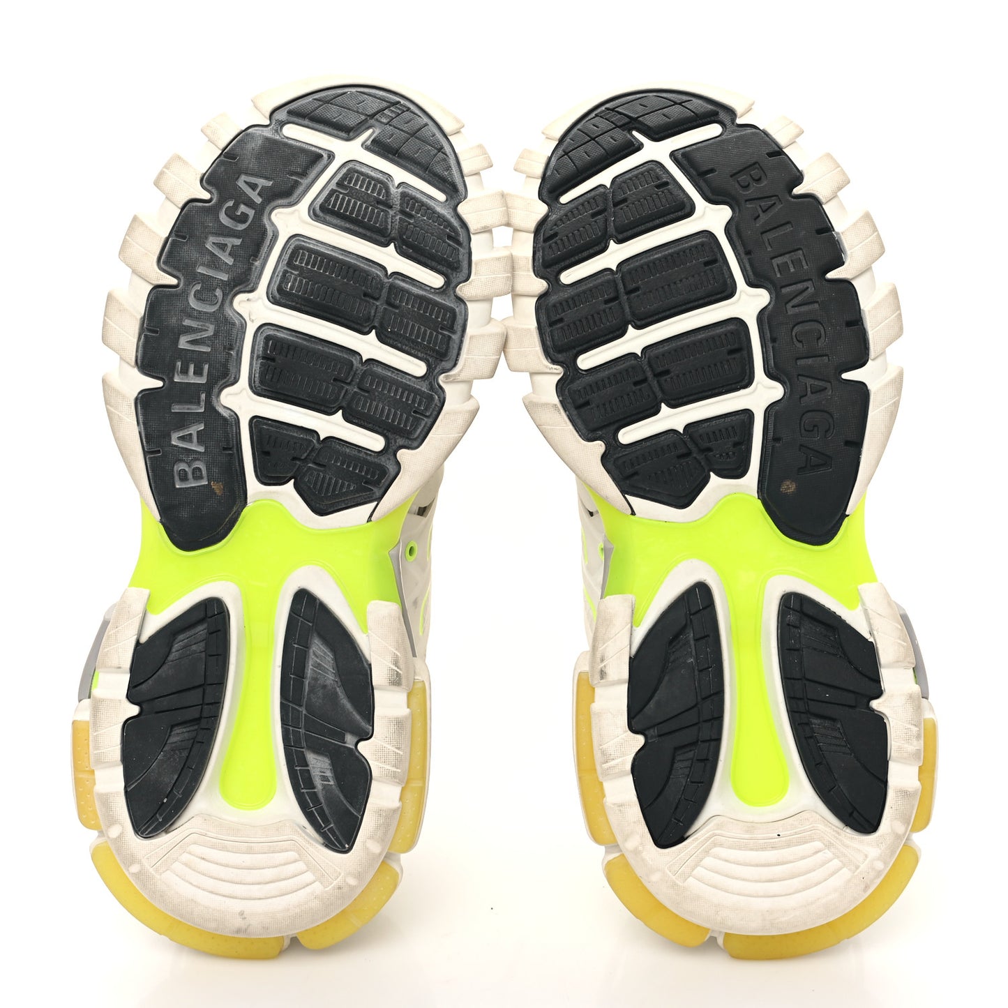 Mesh Worn Out Mens Track Sneakers 39 White Fluo Yellow