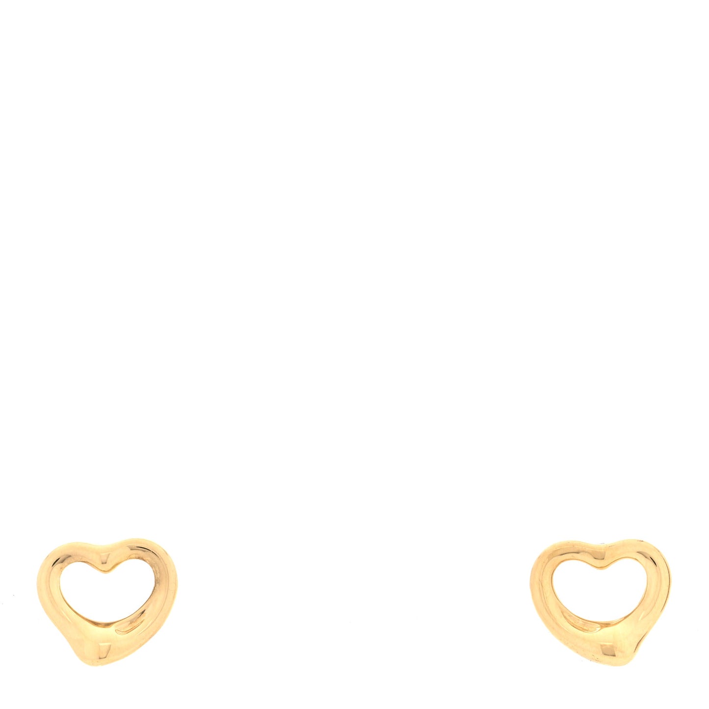 18K Yellow Gold 11mm Elsa Peretti Open Heart Earrings