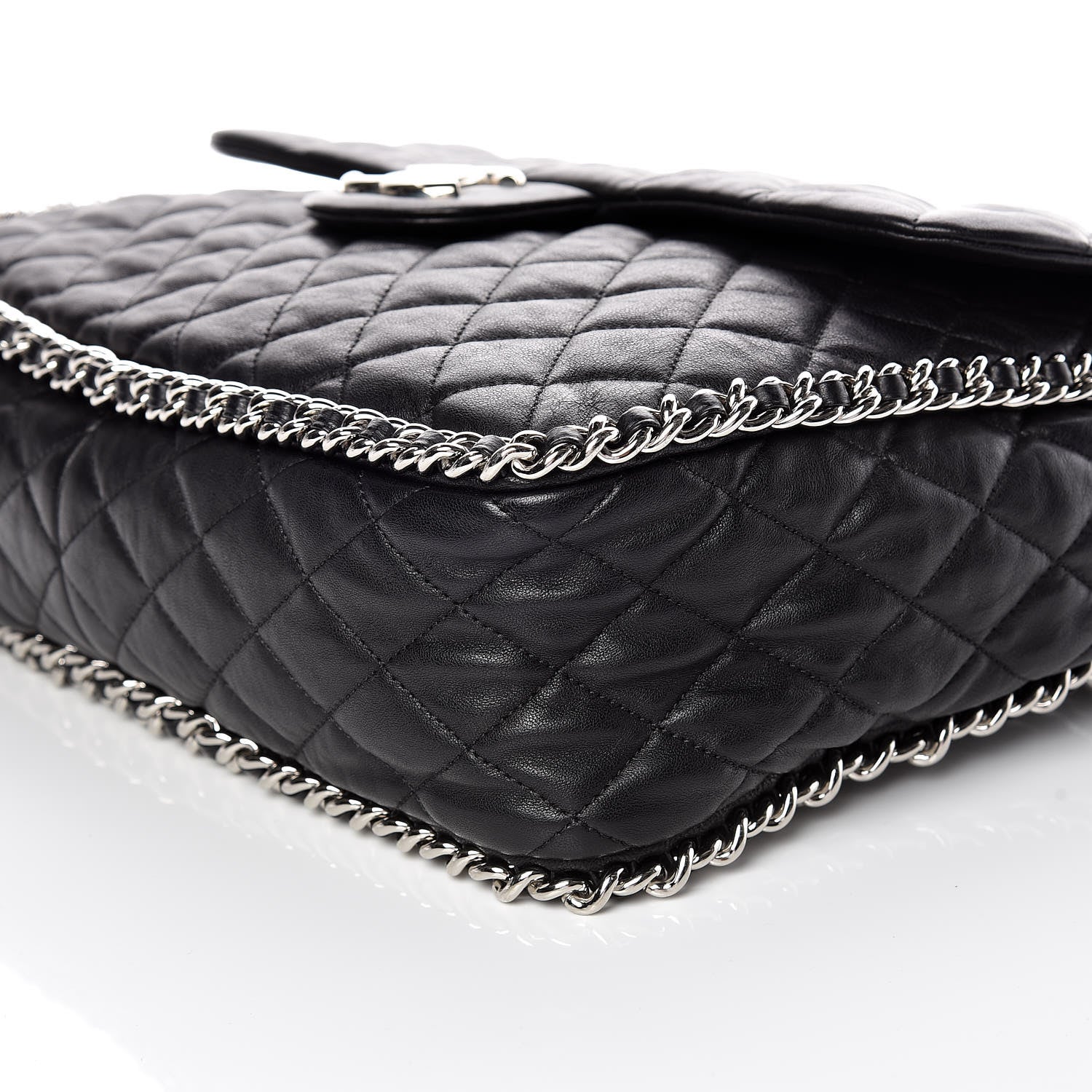 Chanel Washed Lambskin Quilted Maxi Chain Around Flap Black 6 of 9